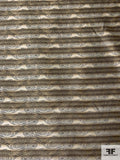 Paisley Striped Silk Necktie Jacquard Brocade - Beige / Dusty Brown / Black