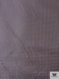 Micro-Dot Geometric Silk Necktie Jacquard Brocade - Grey / Dusty Pink / Black