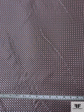 Micro-Dot Geometric Silk Necktie Jacquard Brocade - Grey / Dusty Pink / Black