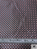 Micro-Dot Geometric Silk Necktie Jacquard Brocade - Grey / Dusty Pink / Black