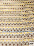 Geometric Lattice Silk Necktie Jacquard Brocade - Beige / Tan / Brown / Yellow