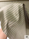 Ditsy Geometric Silk Necktie Jacquard Brocade - Earth Tones / Brown