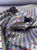 Timeless Grid Plaid Silk Necktie Jacquard Brocade - Grey / Black / Multicolor