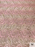 Paisley Silk Necktie Jacquard Brocade - Pink / Tan / Brown