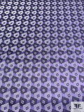 Squares on Squares Silk Necktie Jacquard Brocade - Purple / Black / Light Grey