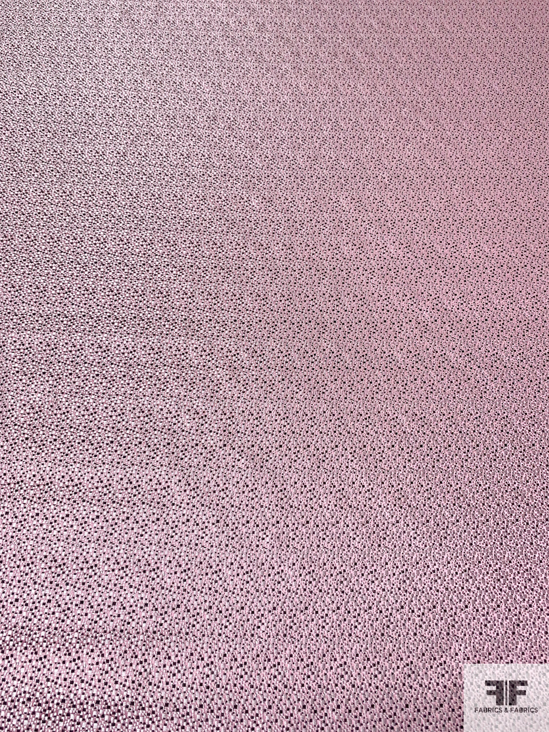Micro-Woven Silk Necktie Jacquard Brocade - Pink / Black / Silver