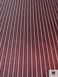 Vertical Striped Silk Necktie Jacquard Brocade - Red / Black / Steel Grey / White