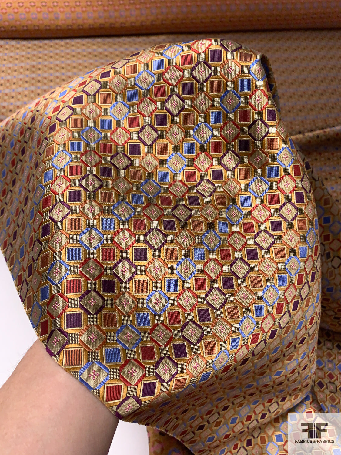 Geometric Textured Jacquard Tie Waist Jacket, Jacket