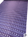 Geometric Lattice Silk Necktie Jacquard Brocade - Shades of Purple