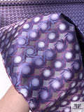 Geometric Lattice Silk Necktie Jacquard Brocade - Shades of Purple