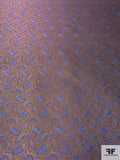 Paisley Silk Necktie Jacquard Brocade - Ochre / Blue