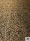 Paisley Silk Necktie Jacquard Brocade - Antique Gold / Black