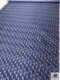 Triangle Mosaic Silk Necktie Jacquard Brocade - Shades of Blue