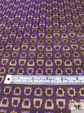 Inverse Geometric Silk Necktie Jacquard Brocade - Purple / Tan