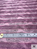 Paisley Striped Silk Necktie Jacquard Brocade - Pink / Dusty Orchid / Black