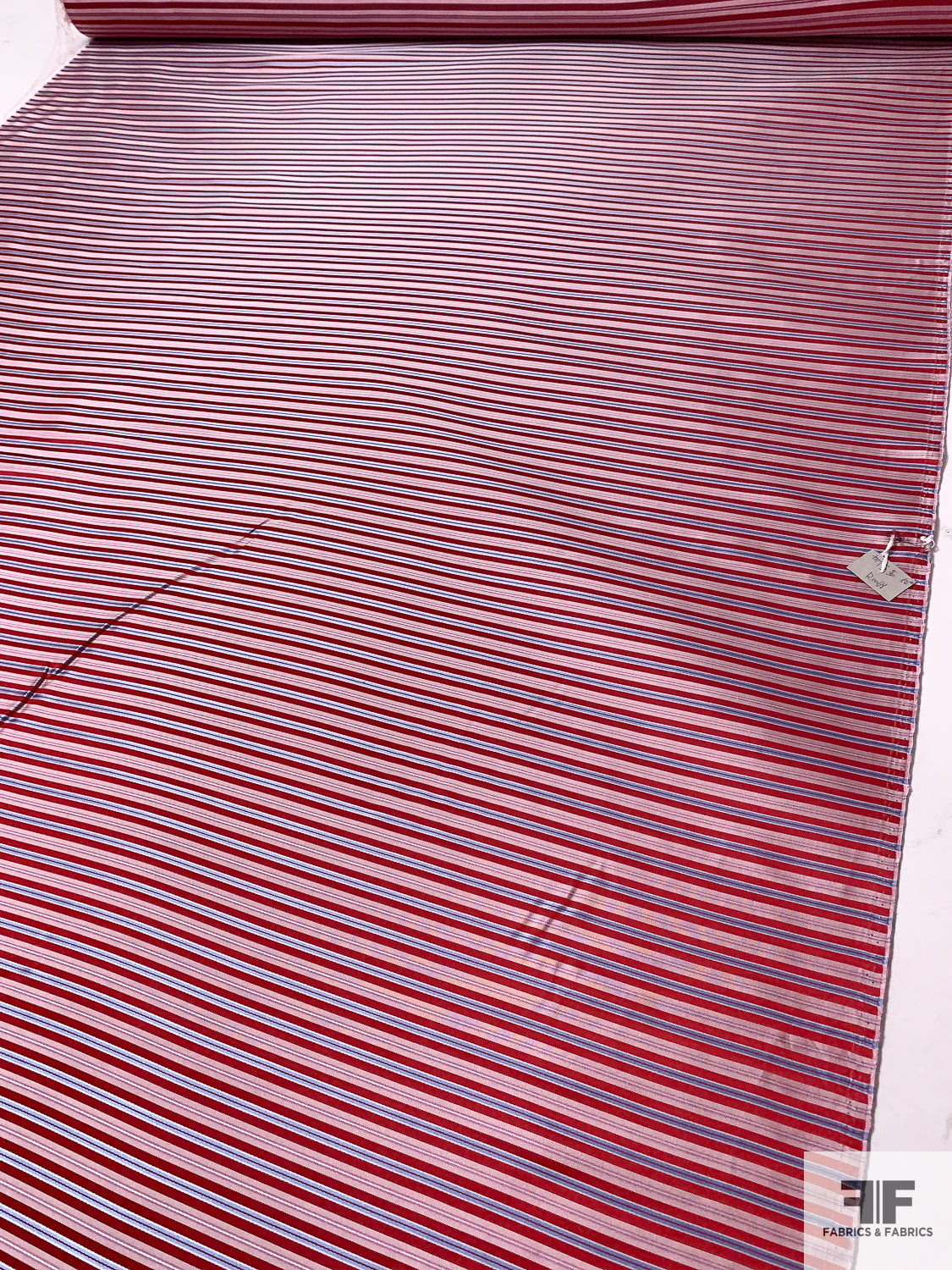 Horizontal Striped Silk Necktie Jacquard Brocade - Red / Light Pink / Blue / White