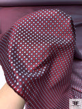 Micro-Dot Geometric Silk Necktie Jacquard Brocade - Red / Sky Blue / Maroon / Light Grey