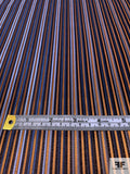 Vertical Striped Silk Necktie Jacquard Brocade - Copper / Blues