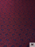 Paisley Silk Necktie Jacquard Brocade - Red / Navy