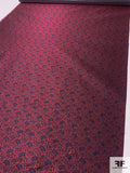 Paisley Silk Necktie Jacquard Brocade - Red / Navy