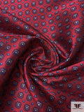 Ornate Frames Silk Necktie Jacquard Brocade - Red / Navy / Blue / Yellow