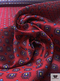 Ornate Frames Silk Necktie Jacquard Brocade - Red / Navy / Blue / Yellow