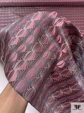 Tentacle Web Silk Necktie Jacquard Brocade - Dusty Rose / Grey