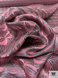 Tentacle Web Silk Necktie Jacquard Brocade - Dusty Rose / Grey