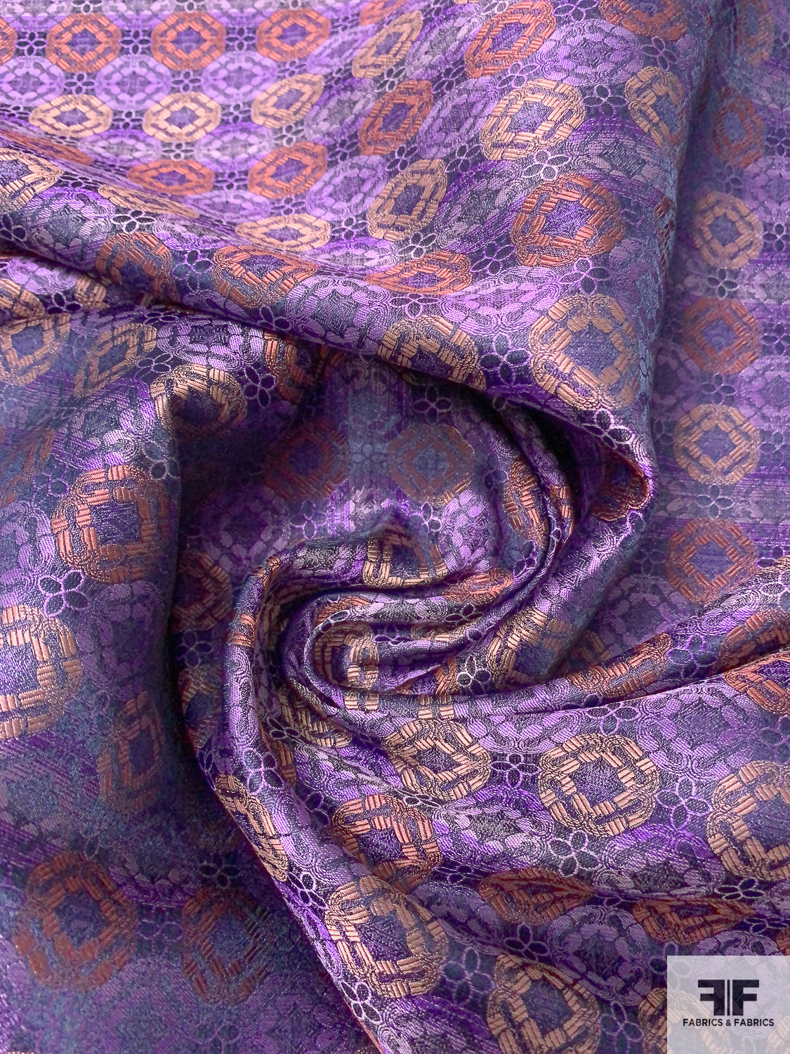 Linked Floral Silk Necktie Jacquard Brocade - Purple / Blush / Dusty Blush