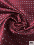 Diamond Dot Silk Necktie Jacquard Brocade - Maroon / Grey / Navy