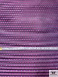 Box Striped Silk Necktie Jacquard Brocade - Purple / Magenta / Periwinkle / Navy