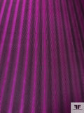 Vertical Gradient Striped Silk Necktie Jacquard Brocade - Magenta / Black