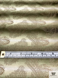 Paisley Silk Necktie Jacquard Brocade - Olive Green / Taupe / Off-White