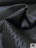 Rectangle Field Silk Necktie Jacquard Brocade - Grey / Black