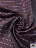 Windowpane Silk Necktie Jacquard Brocade - Red / Maroon / Periwinkle