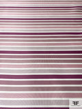 Horizontal Striped Silk Necktie Jacquard Brocade - Dusty Pinks / Off-White