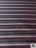 Herringbone Striped Silk Necktie Jacquard Brocade - Dark Maroon / Greys / Black