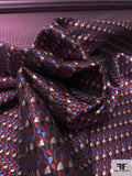 Micro Pattern Silk Necktie Jacquard Brocade - Maroon / Red / Bluue / Navy / Off-White