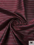Horizontal Dot Striped Silk Necktie Jacquard Brocade - Maroon / Black / White