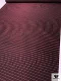 Horizontal Dot Striped Silk Necktie Jacquard Brocade - Maroon / Black / White