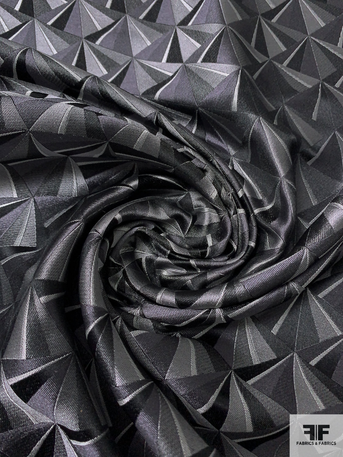 Triangle Mosaic Silk Necktie Jacquard Brocade - Shades of Grey