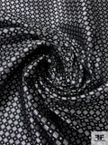 Micro-Dot Geometric Silk Necktie Jacquard Brocade - Grey / Black / White