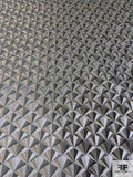 Triangle Mosaic Silk Necktie Jacquard Brocade - Taupes / Greys