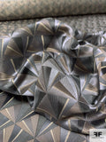 Triangle Mosaic Silk Necktie Jacquard Brocade - Taupes / Greys