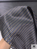 Micro Pattern Silk Necktie Jacquard Brocade - Blue / Brown / Beige