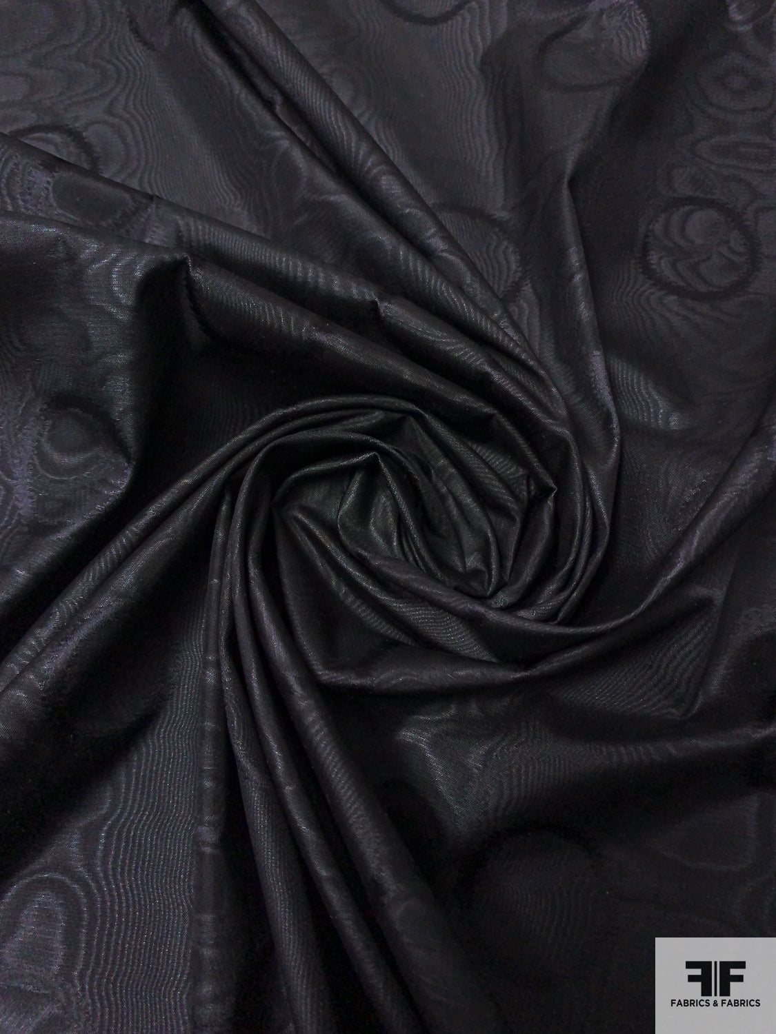 Circle Rings and Moiré Silk Taffeta - Black