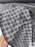 Geometric Silk Necktie Jacquard Brocade - Grey / Black