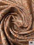 Paisley Silk Necktie Jacquard Brocade - Orange-Peach / Caramel / Tans