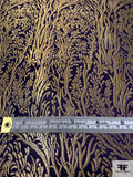 Ocean Coral Inspired Lurex Brocade - Purple / Gold