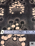 Anna Sui Birds Deer and Cherry Wreath Printed Silk Chiffon Panel - Light Nude / Black / Greens / Blues